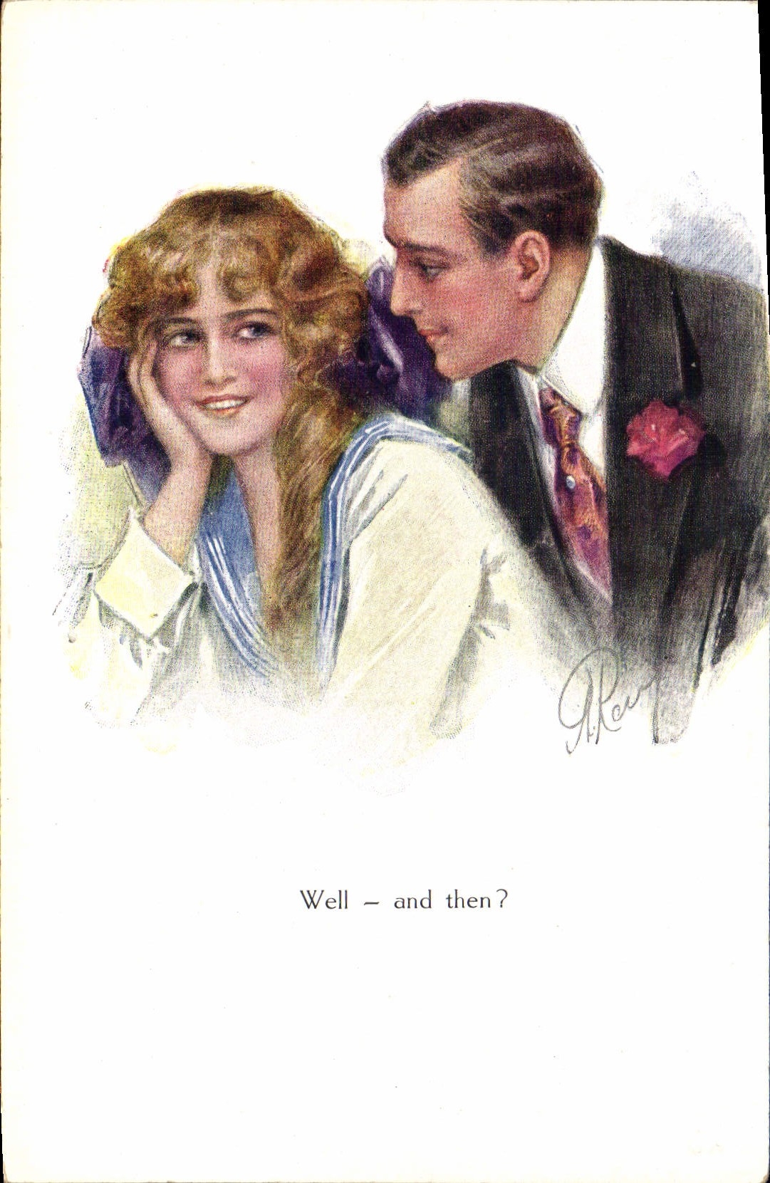Jeune couple — scène amoureuse — Éditeur John Neury, Genève
