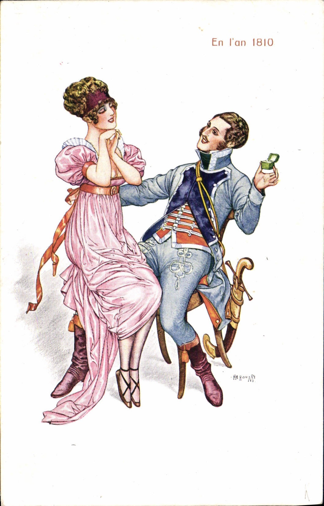 CPA Illustrateur Femme En l'an 1810 Herouard