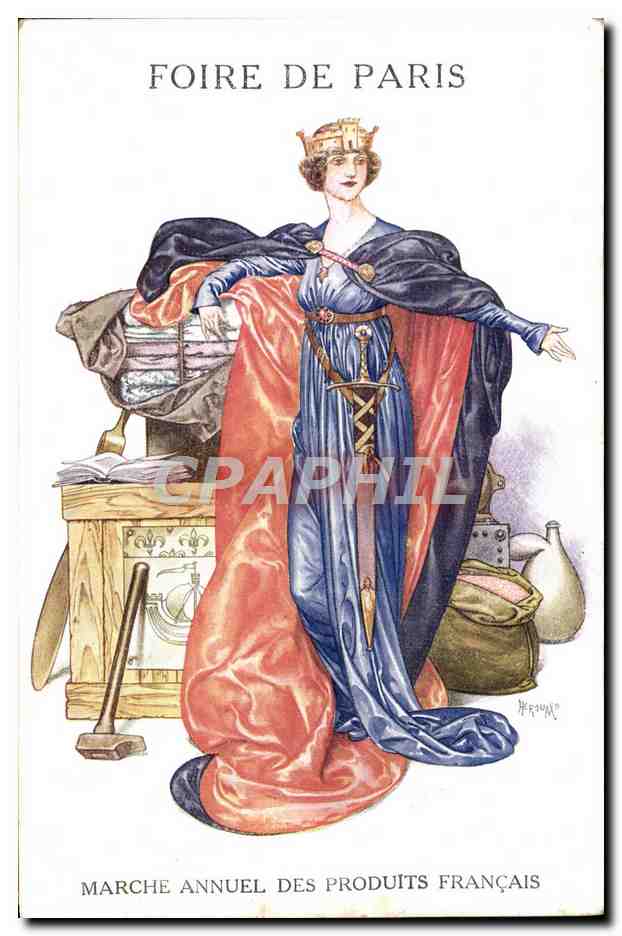 CPA Illustrateur Herouard Foire de Paris Marche annuel des produits francais