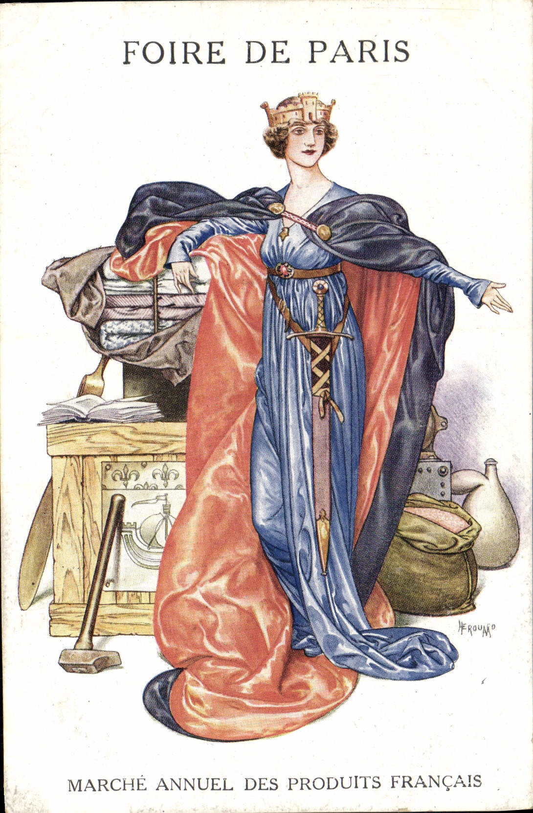 CPA Illustrateur Herouard Foire de Paris Marche annuel des Produits Francais