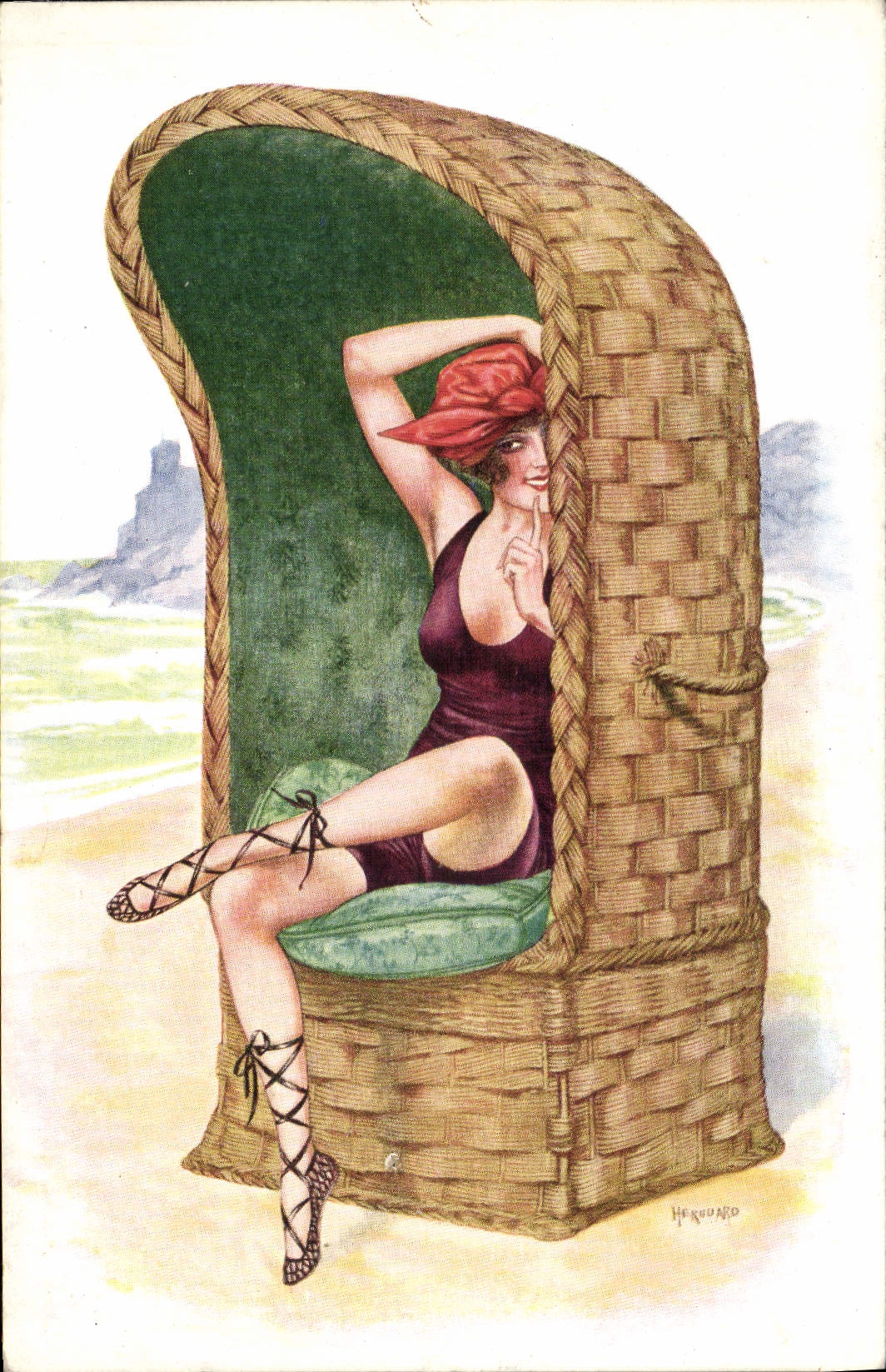CPA Illustrateur Herouard Femme 