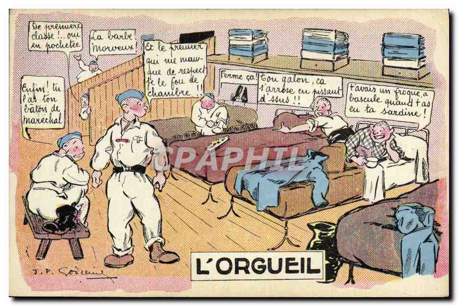 L'Orgueil — caricature militaire — J. P. Grévin - Anverso