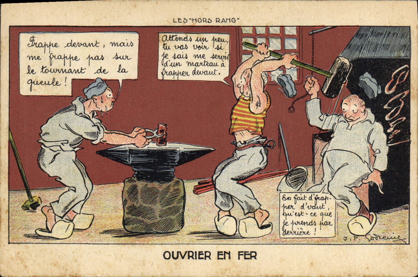 Ouvrier en Fer — Les "Hors Rang" — J.P. Rodrevie - Recto
