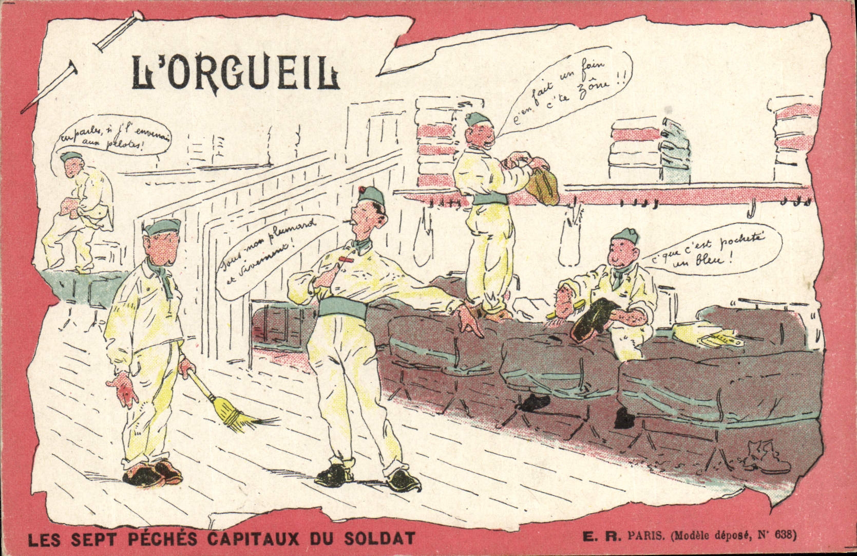 Les sept péchés capitaux du soldat — L'Orgueil — E.R. Paris, Modèle déposé N° 638