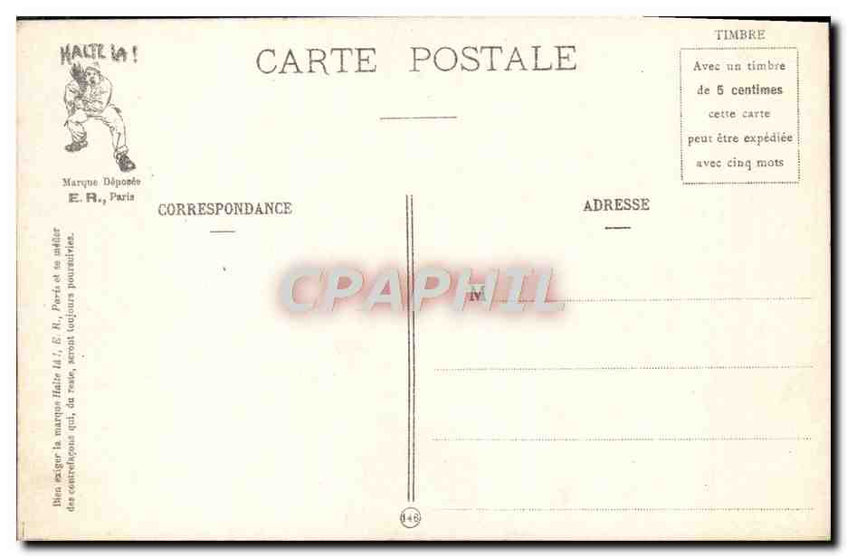 L'ENVIE — Les sept péchés capitaux du soldat — E.R. Paris, Modèle déposé, N° 638 — Reverso
