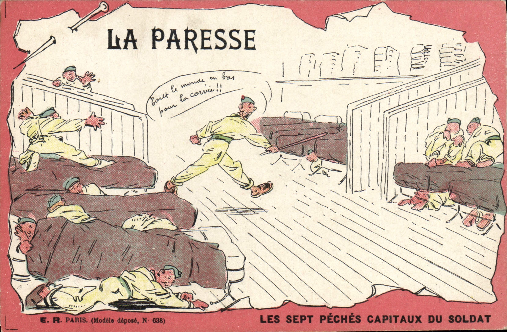 La Paresse — Les Sept Péchés Capitaux du Soldat — E.R. Paris, N° 638