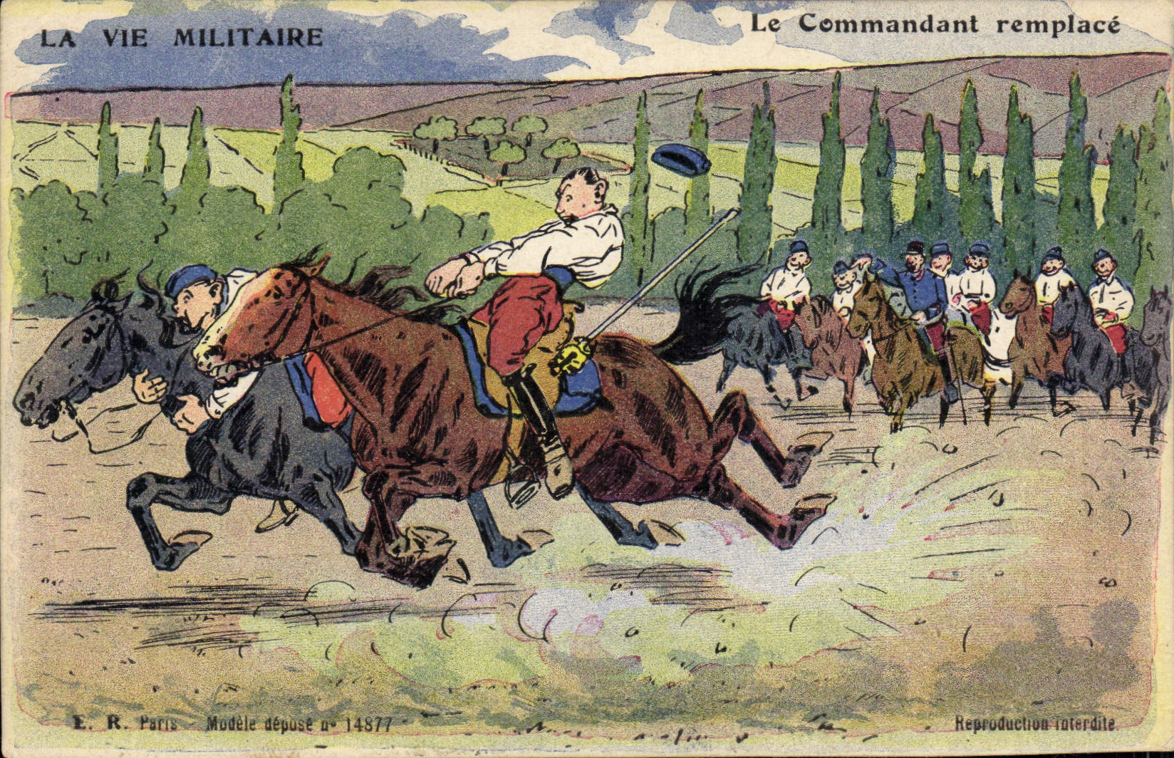 La Vie Militaire — Le Commandant remplacé — E.R. Paris, modèle déposé n°14877