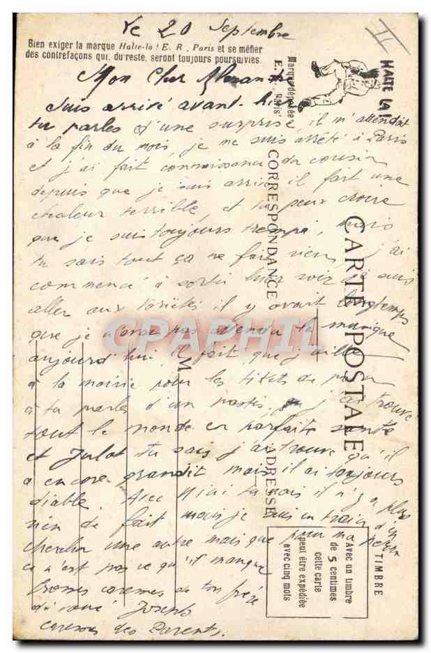 La Vie Militaire — Le Commandant remplacé — E.R. Paris, modèle déposé n°14877 — Reverso