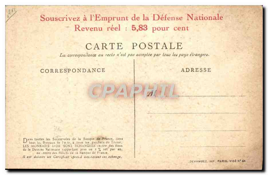 CPA Militaria Coq L'or combat pour la victoire — Rückseite