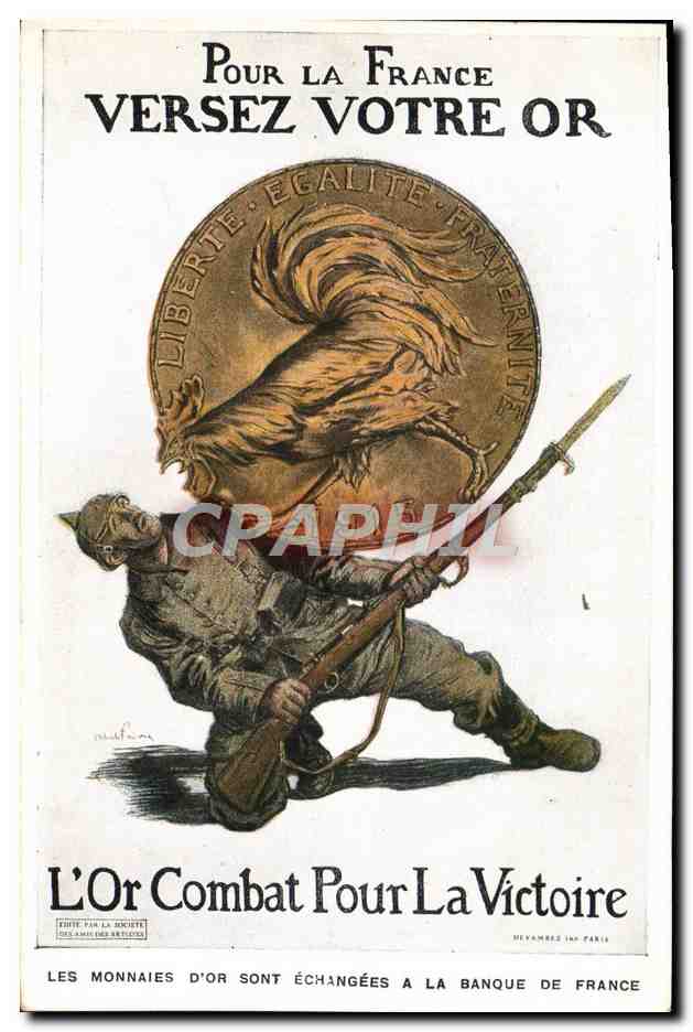 CPA Militaria Coq L'or combat pour la victoire