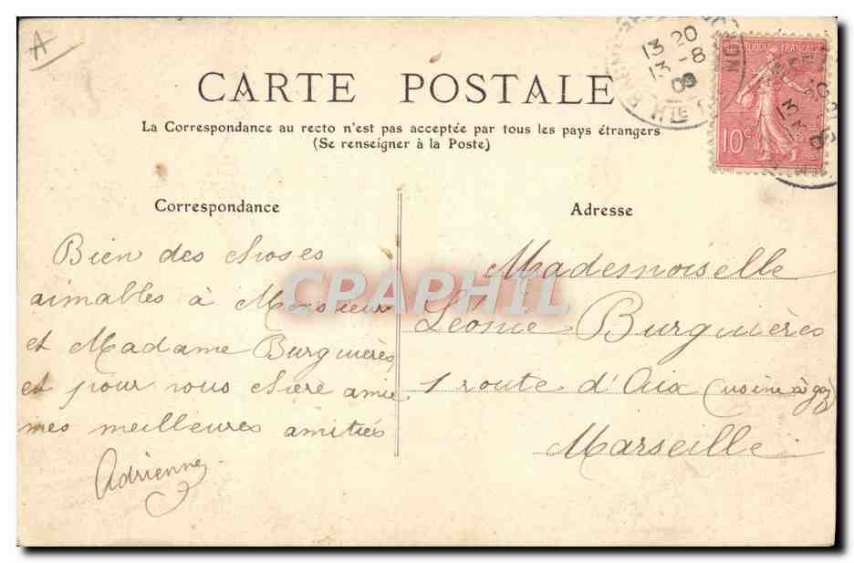 CPA Folklore Pyrenees Costume Ossalois — Verso
