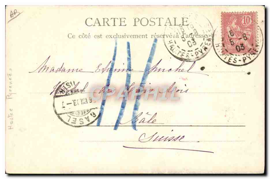 CPA Folklore Pyrenees Costumes Ossalois  — Verso