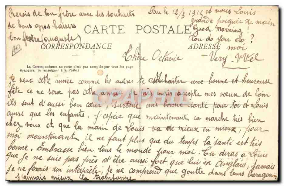 CPA Folklore Pyrenees Danse Ossaloise  — Verso