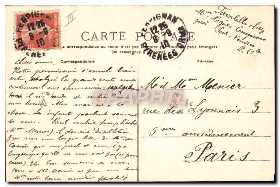 CPA Folklore Type de Catalane  — Verso