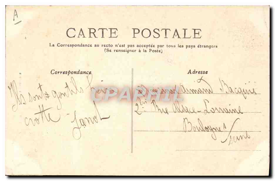 CPA Folklore Pyrenees Jeunes Ossalois  — Verso