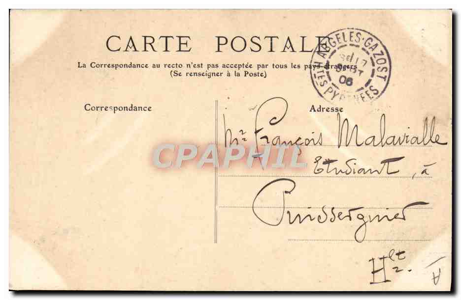 CPA Folklore Pyrenees Type Ossalois  — Verso