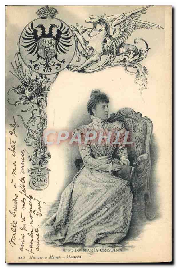 S.M. Dª MARÍA CRISTINA — Portrait — Hauser y Menes, Madrid, n° 410