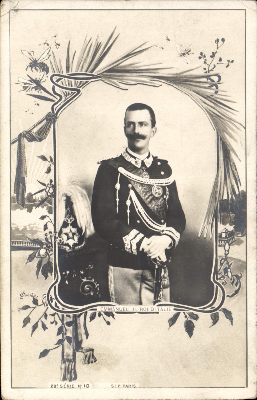 Emmanuel III, Roi d'Italie — portrait en uniforme — S.I.P. Paris, 28e série N°10
