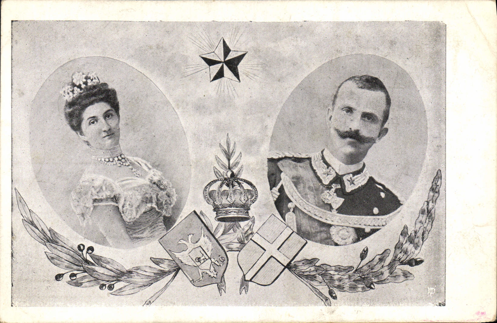 Portrait de la reine et du roi d'Italie — Società Editrice Cartoline-Torino, n° IV