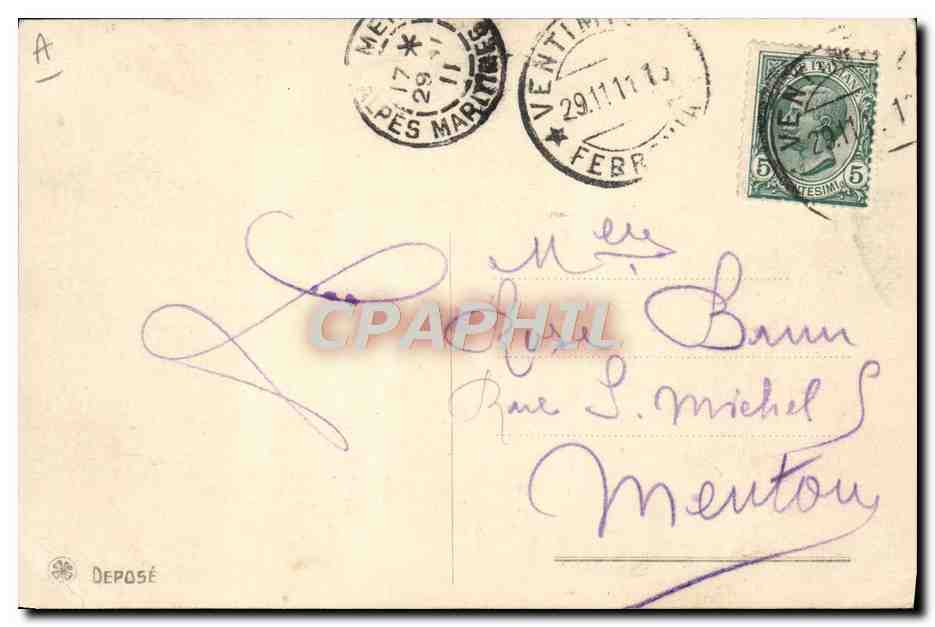 Famiglia Reale d'Italia — photographie officielle — éditeur inconnu — Verso