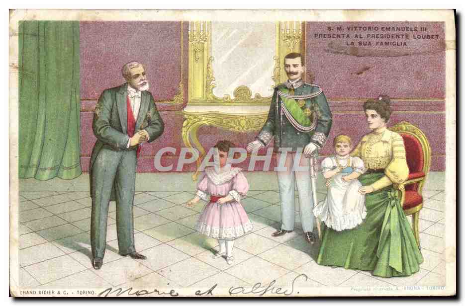 S.M. Vittorio Emanuele III présente à son président Loubet sa famille — Chand Didier & C. - Torino
