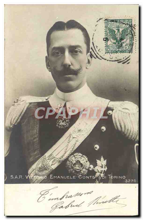 S.A.R. Vittorio Emanuele Conte di Torino — portrait en uniforme — éditeur N.R.M. n°3276