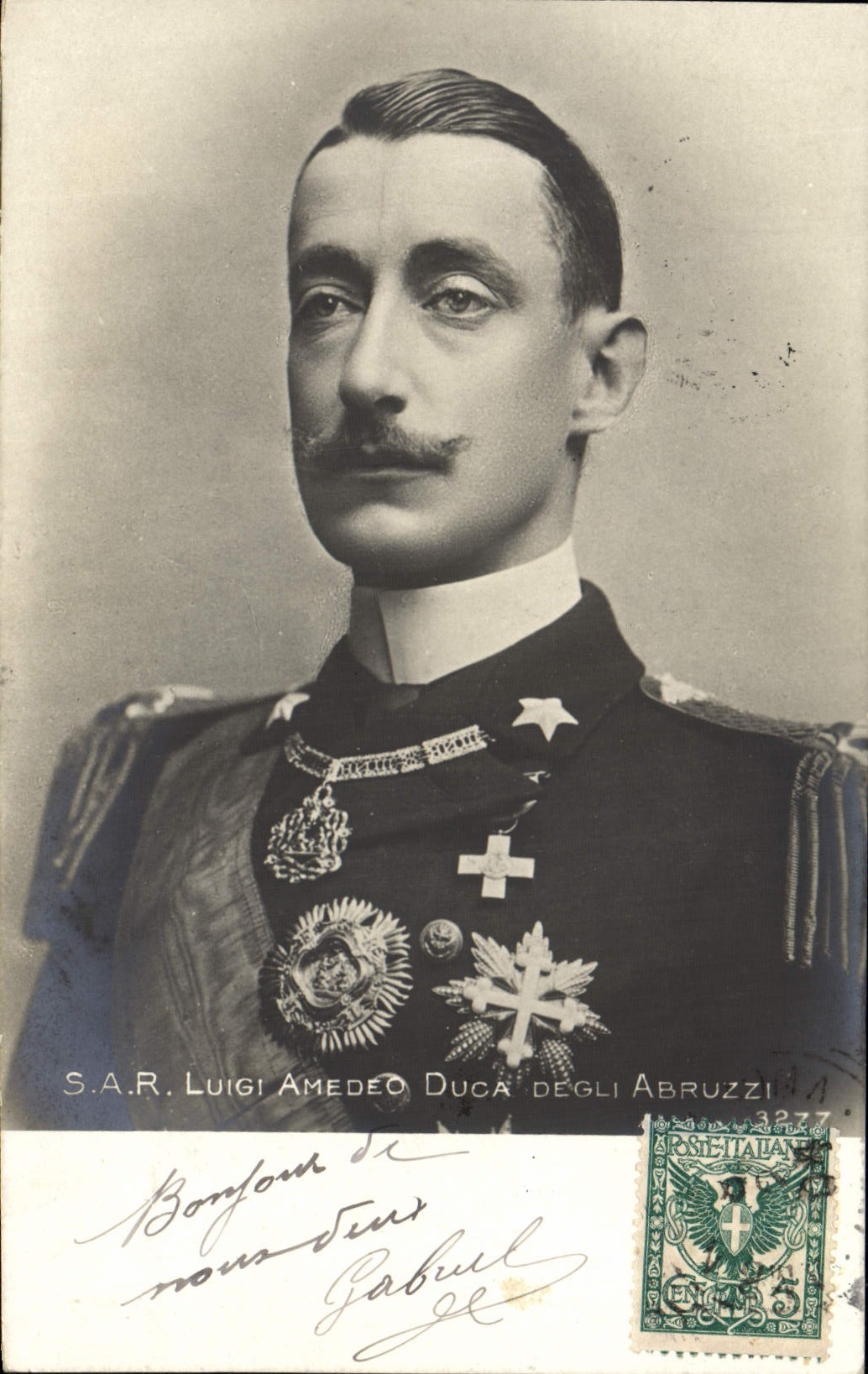 S.A.R. Luigi Amedeo, Duc d'Abruzzo — portrait militaire — éditeur inconnu, n° 3277