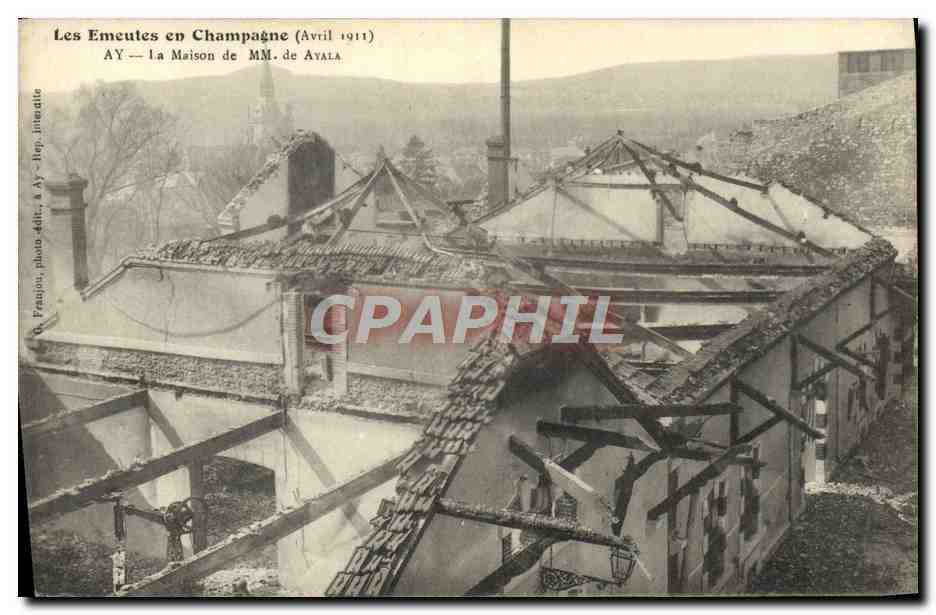 Die Unruhen in Champagne — Ay — La Maison de MM. de Ayala — Foto Franpou, Ay