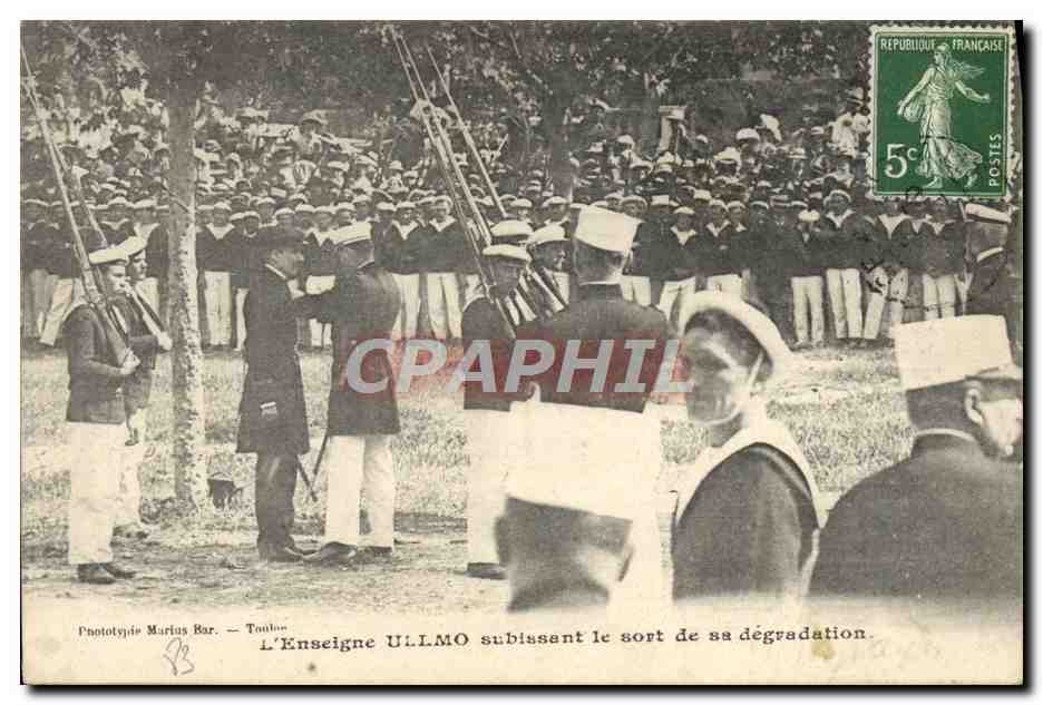 Die Ensigne ULLMO während ihrer Degradierung — Phototypie Marius Bar — Toulouse