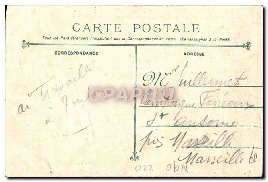 Die Ensigne ULLMO während ihrer Degradierung — Phototypie Marius Bar — Toulouse — Rückseite