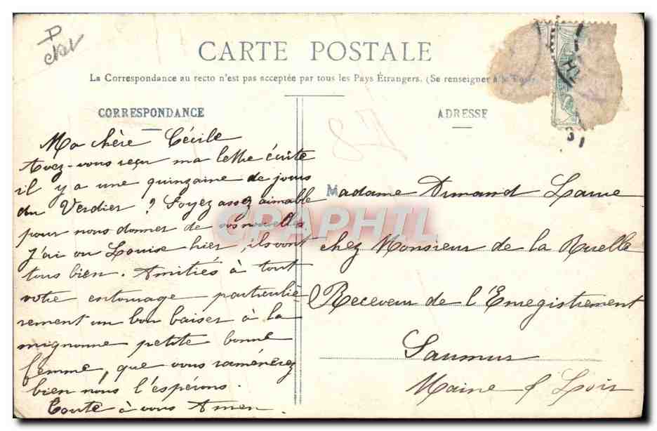 CPA Greves de Limoges 15 avril 1905 Barricade Ancienne route d'Aixe Jument Estacade du 21eme Chasseurs  — Rückseite