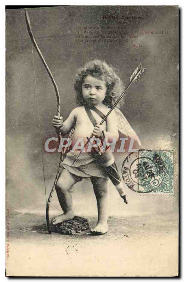 CPA Fantaisie Arc Fleche Enfant Ange