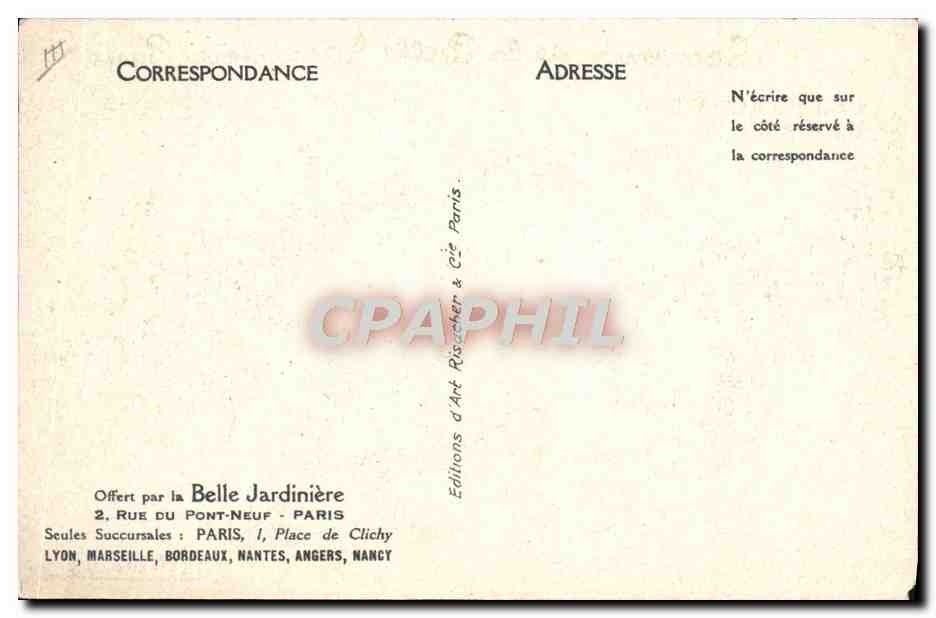 CPA Belle Jardiniere Paris Tir a l'arc — Rückseite