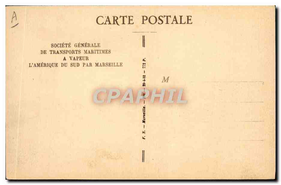 Paquebot "CAMPANA" — S.G.T.M. — Société Générale de Transports Maritimes — Verso