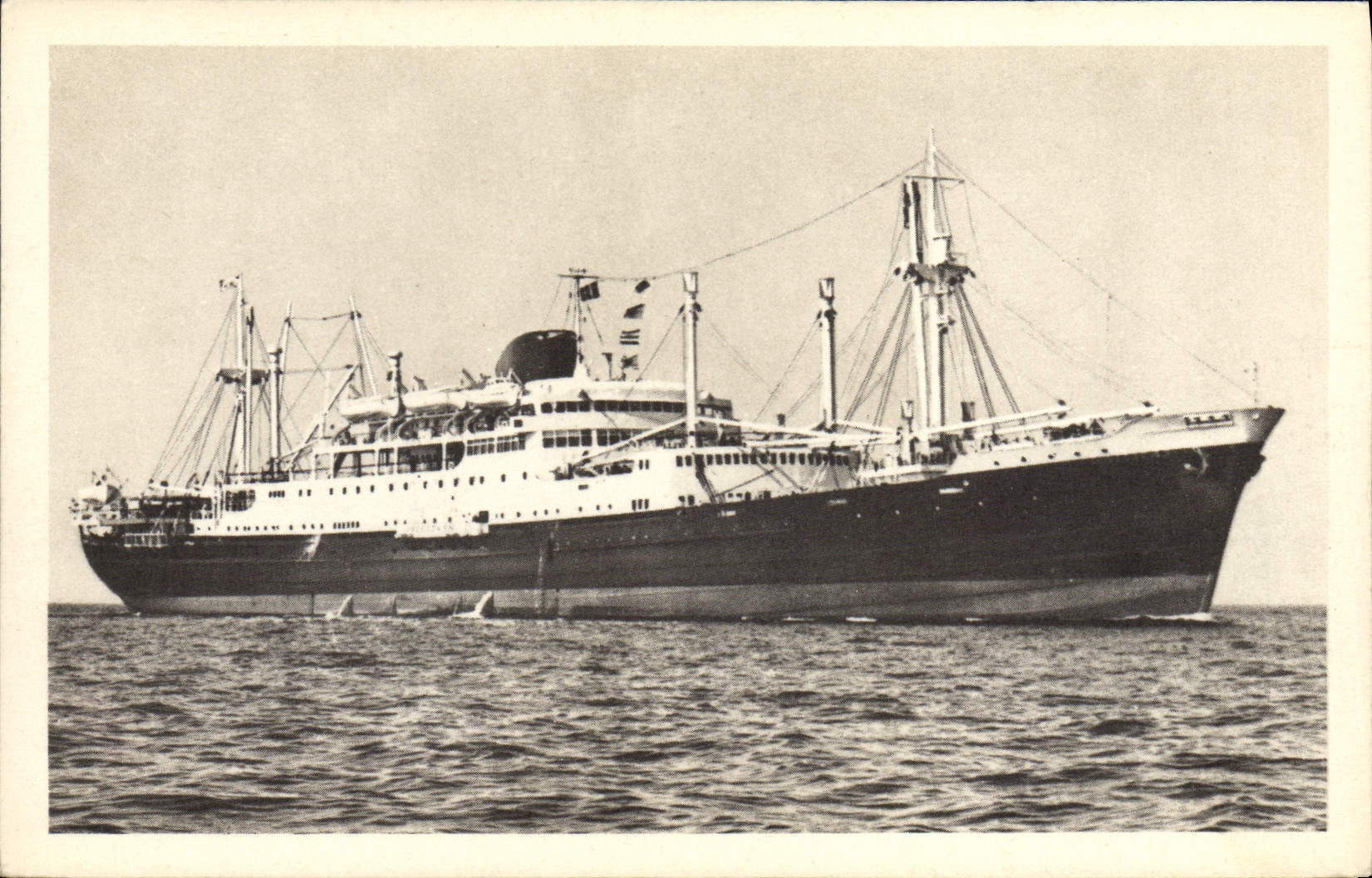 CPA Bateau Paquebot Caledonien Tahitien de la Compagnie des Messageries Maritimes