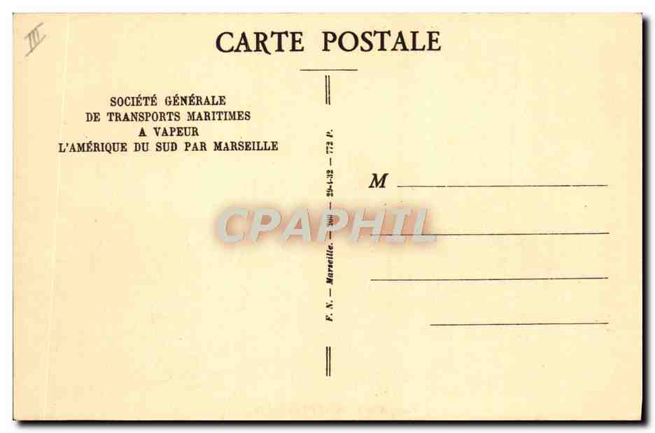Paquebot "Campana" — S.G.T.M. — Société Générale de Transports Maritimes — Achterkant