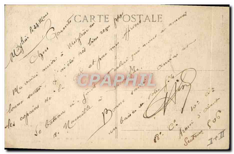 S.S. CHILI — Messageries Maritimes — Par grosse mer — Verso