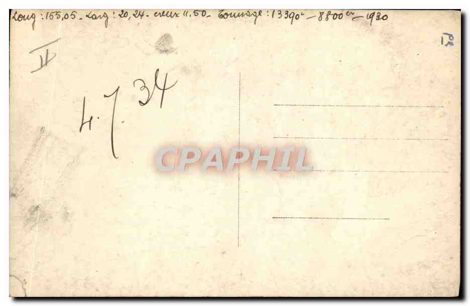 Paquebot "Colombie" — Ligne du Havre aux Antilles — Éditeur H. Havre, n°7 — Verso