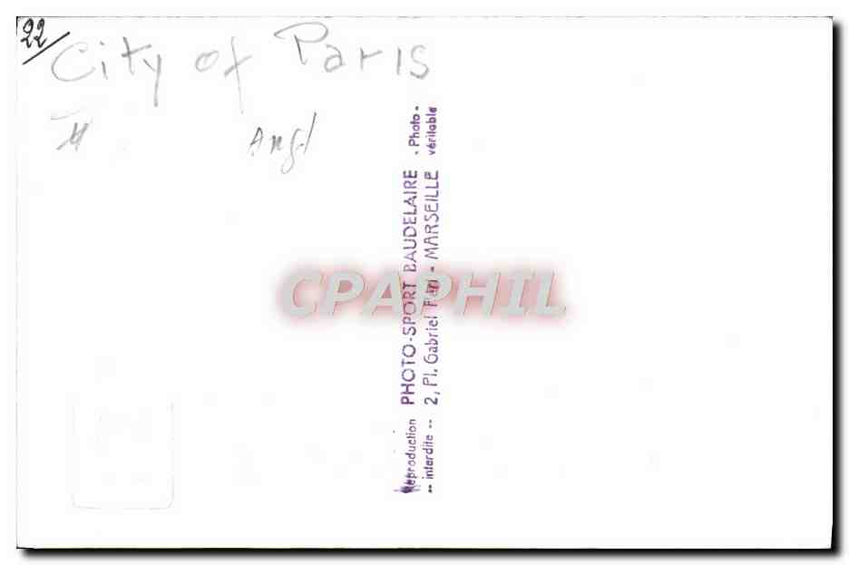 CPM Bateau City of Paris  — Verso