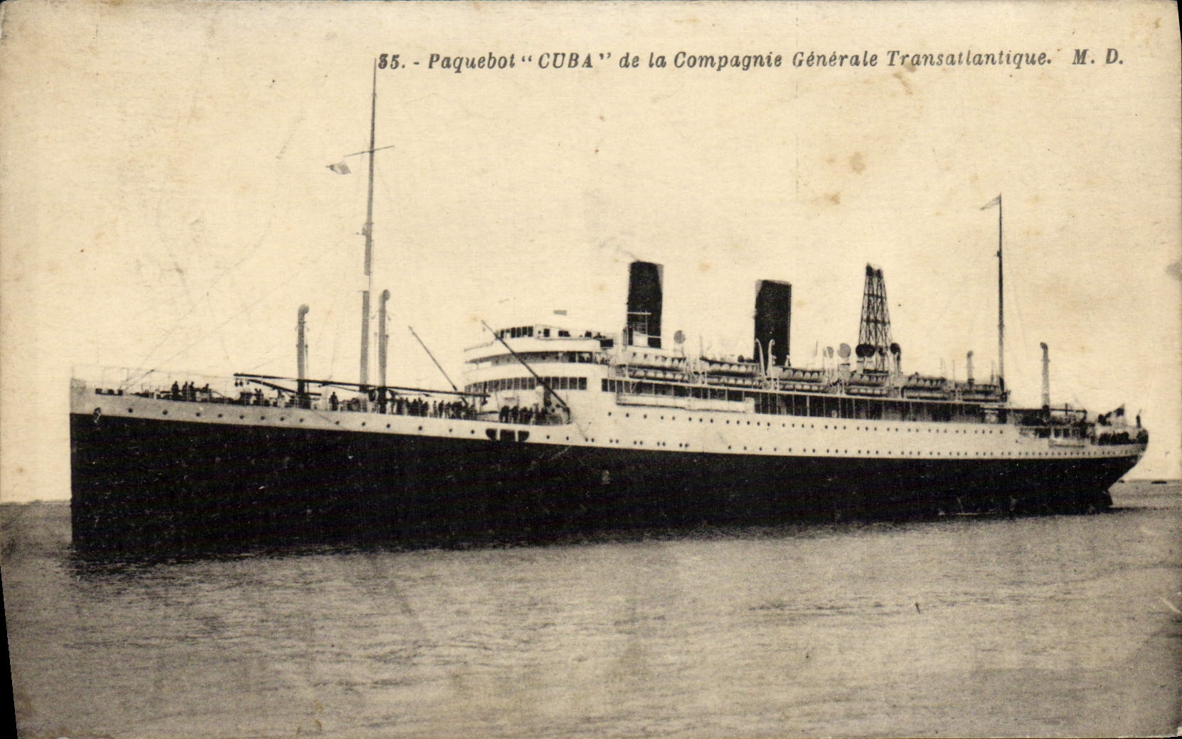 Paquebot "CUBA" — Compagnie Générale Transatlantique — M. D. n°55
