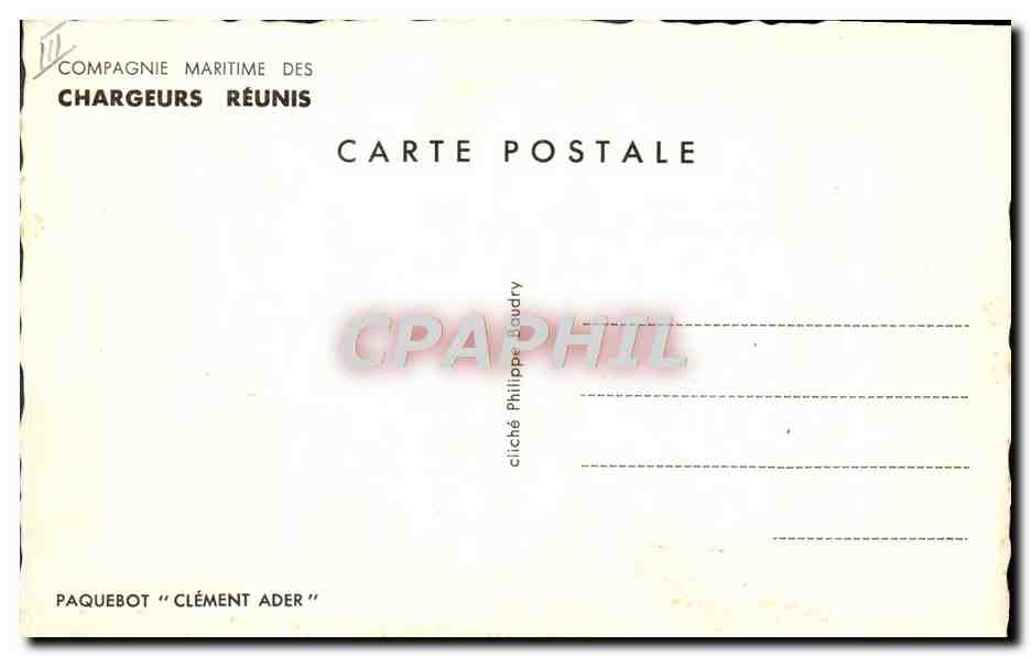 Paquebot "Clément Ader" — Compagnie Maritime des Chargeurs Réunis — cliché Philippe Boudry — Achterkant