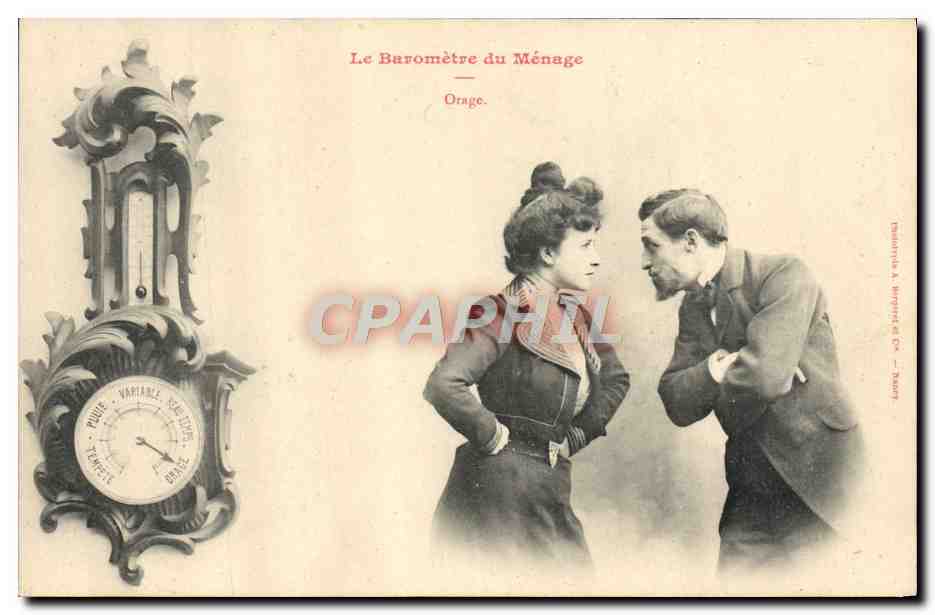 Le Baromètre du Ménage — Orage — Imprimerie A. Verpinte & Cie - Paris