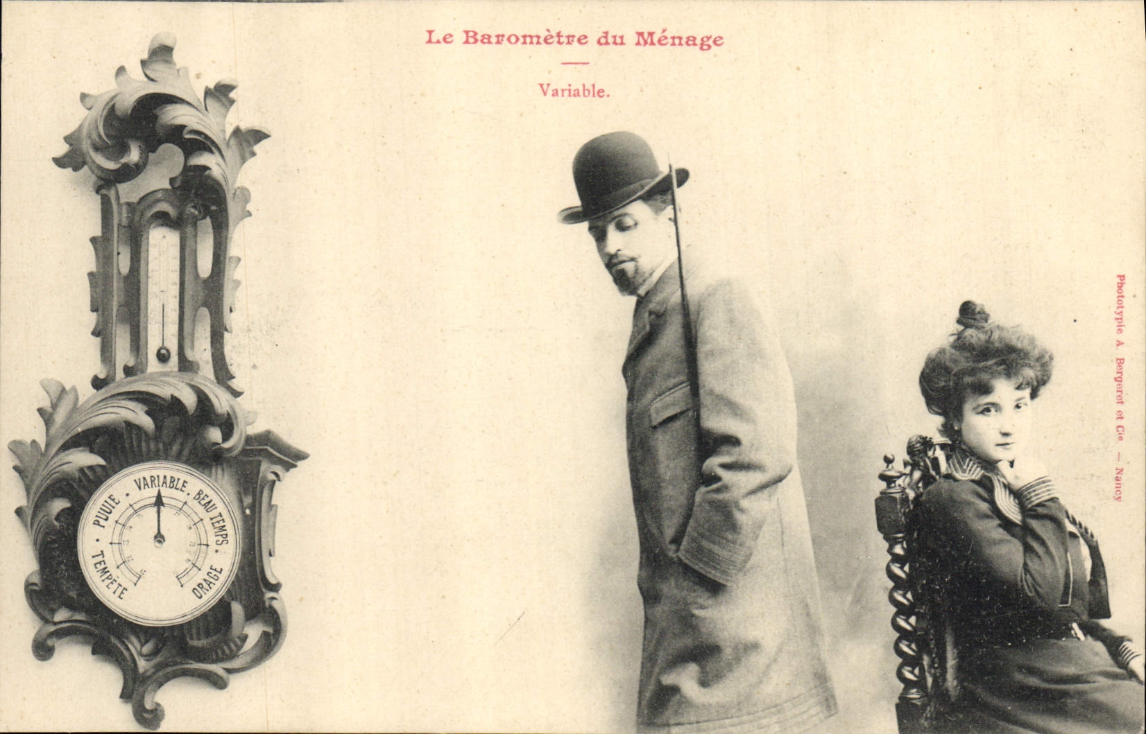 Le Baromètre du Ménage — Variable. — Phototypie A. Bayard et Cie — Nancy