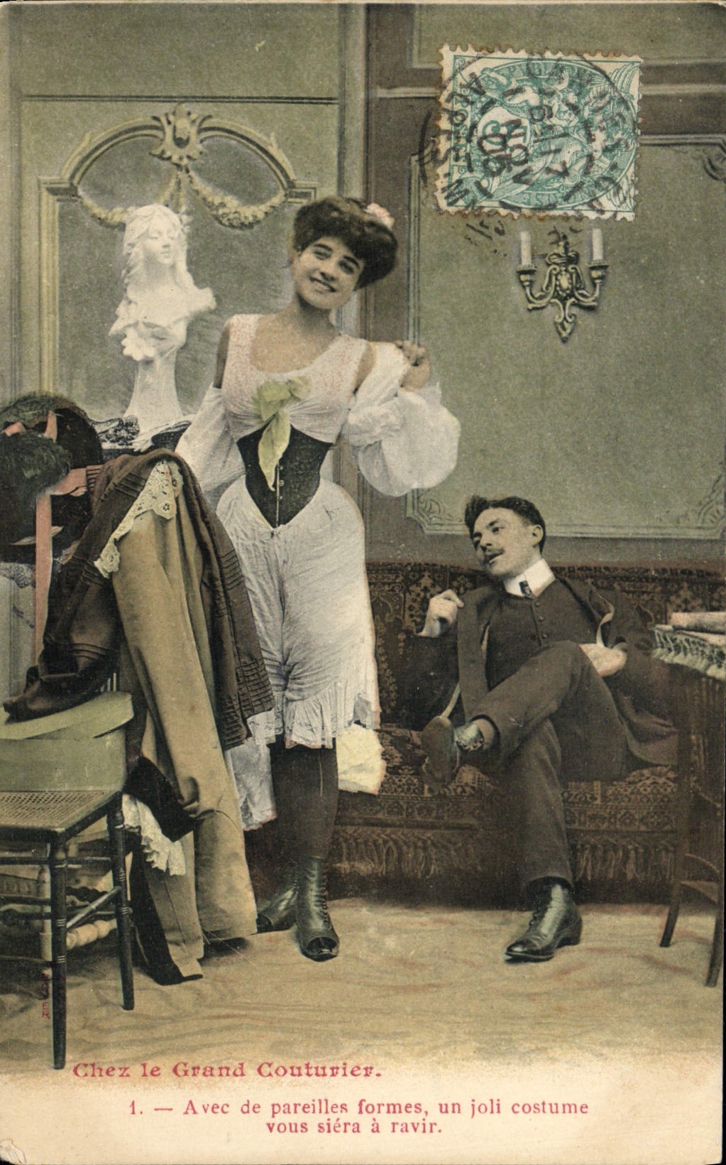 Chez le Grand Couturier — Avec de pareilles formes, un joli costume vous siéra à ravir — n°1