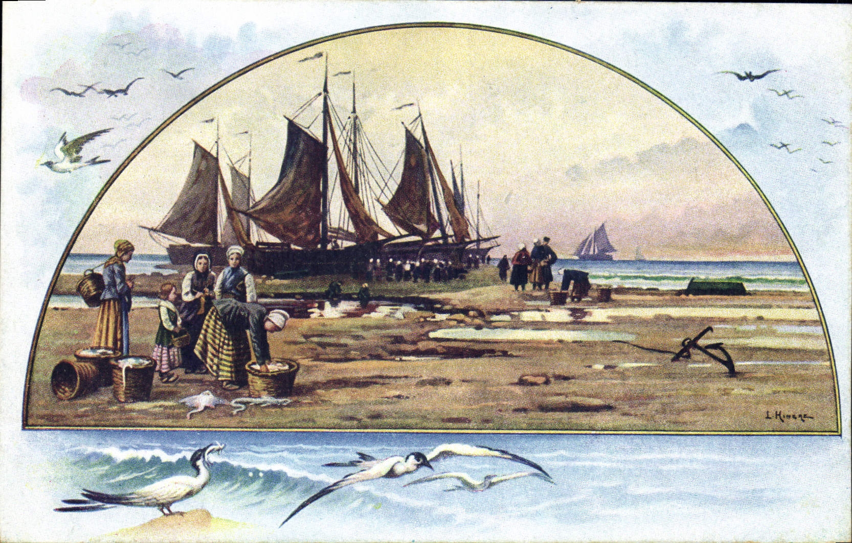 CPA Fantaisie Illustrateur Paysage sur Hingre