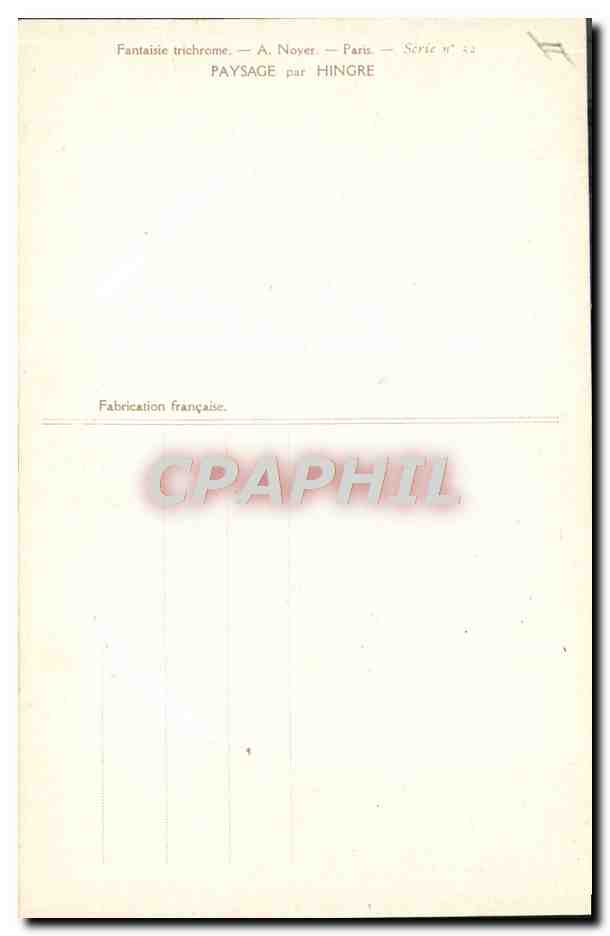 CPA Fantaisie Illustrateur Paysage sur Hingre — Rückseite