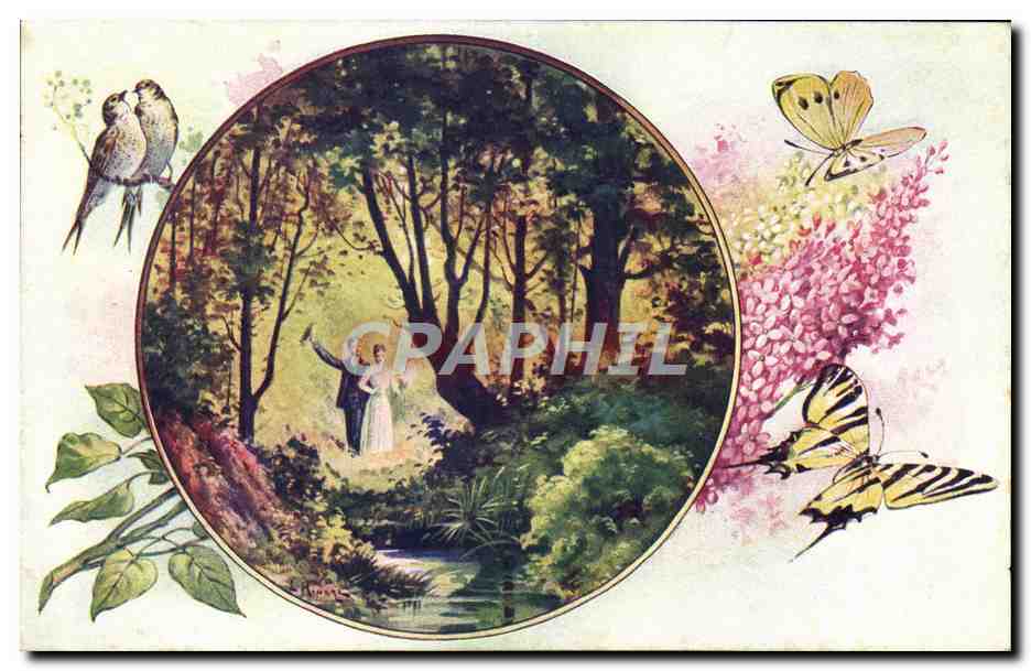 CPA Fantaisie Illustrateur Paysage sur Hingre
