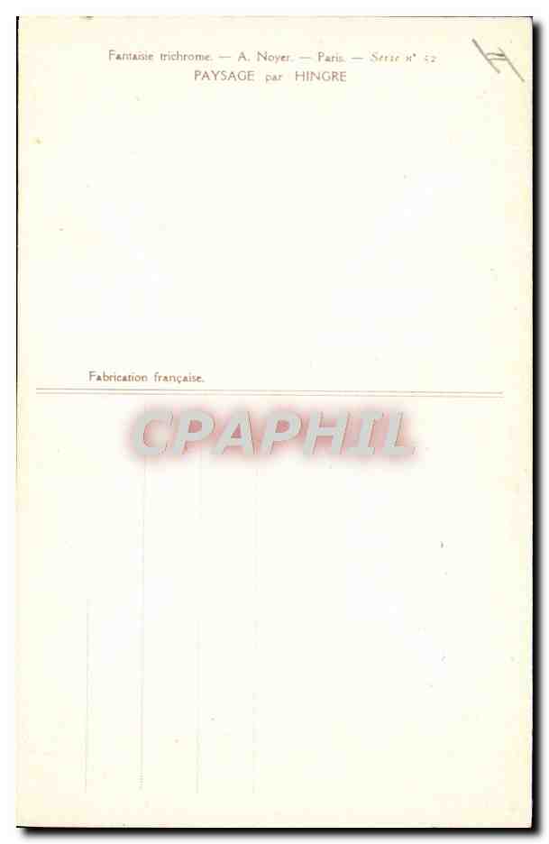 CPA Fantaisie Illustrateur Paysage sur Hingre — Rückseite