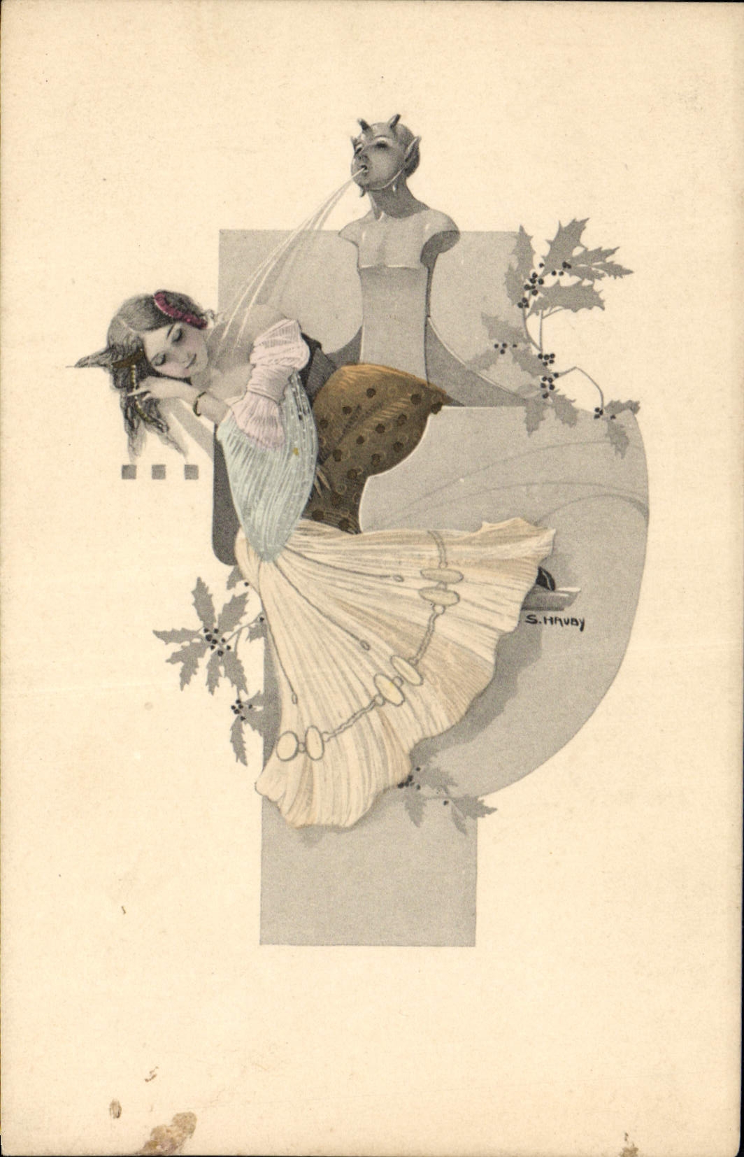 CPA Fantaisie Illustrateur Femme S Havay
