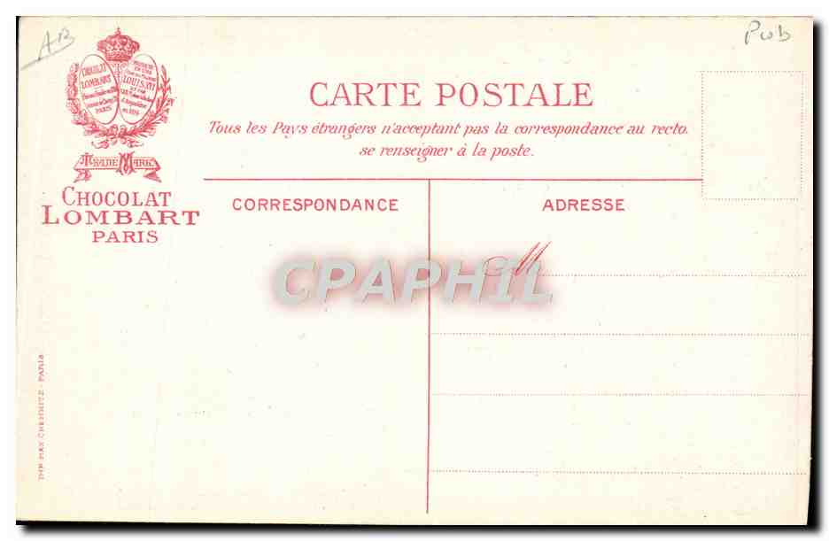 CPA Fantaisie Illustrateur Harald Chocolat lombard Chat  — Rückseite